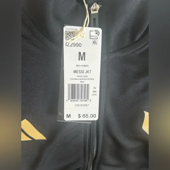 Adidas Authentic Lionel Messi Soccer Black Training Track Jacket Men’s Sz: M - Picture 3 of 5